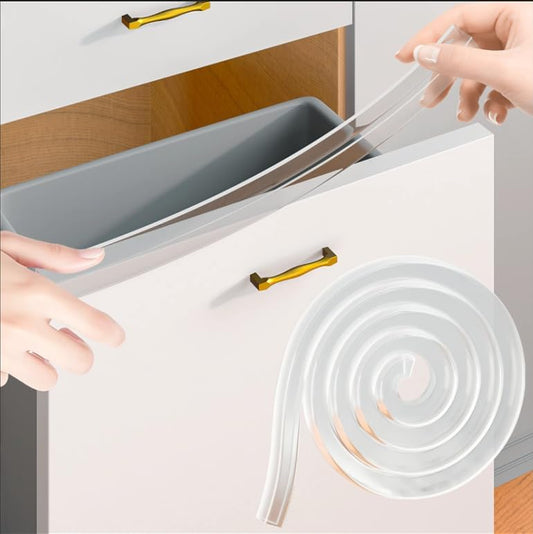 Cabinet Protectors for Kitchen Cabinets, Cabinet Door Edge Protector PVC Edge Guard Drawer Protector Prevent Wear, Chipping, Discoloration, Bumpers Clear, 3/4" Thick, 47'' Length