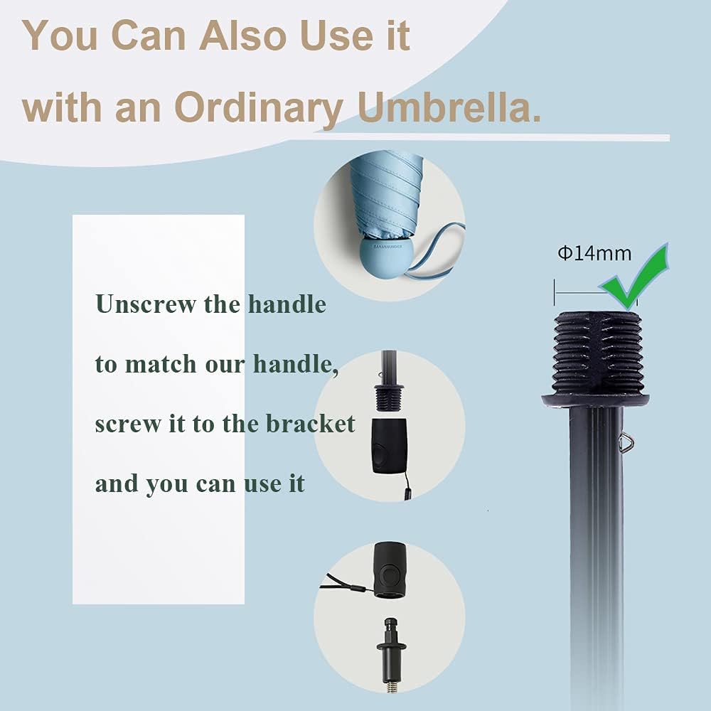 Universal Baby Stroller Sun Protection Parasol, with Umbrella Clip Fixing Device, UPF 90+ UV Protect Pushchair Sun Parasol (Black)