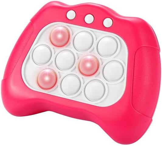 Fast Push Bubble Game, Quick Push Pop Game, Quick Push Toy with Lights, Pop Fidgets Game Toys, Fun Stress & Anxiety Relief Games Toys (Pink)