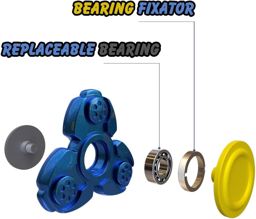 Solid Metal Fidget Spinner Sensory Novelty Hand Finger Spinning Toy Stocking Stuffers Ideas ADD ADHD Stress Relief and Anxiety Relieves Reducer for Kids and Adults. (Grey)