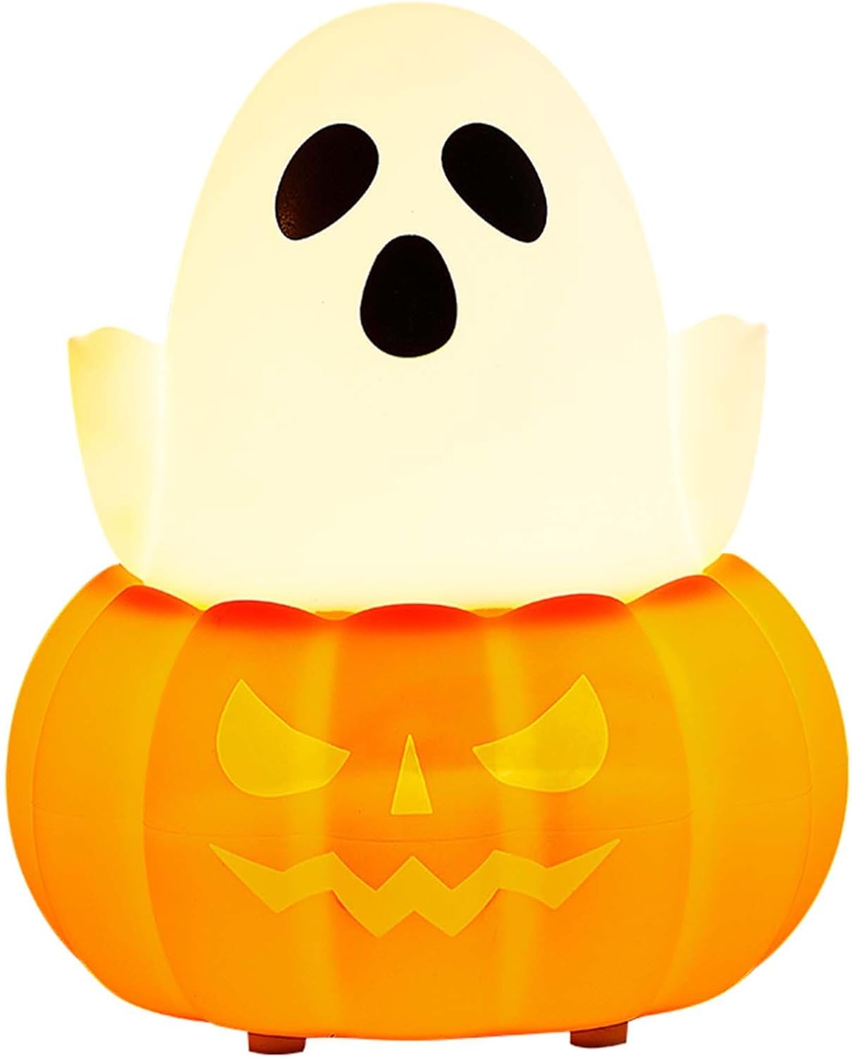 LED Pumpkin Ghost Night Light for Kids, Cute Lamp Gift 7 Colors NightLight, Silicone Rechargeable Bedroom Touch Pumpkin Lamps, Kawaii Room Decoration Bedside Lamp for Kids Girls Boys