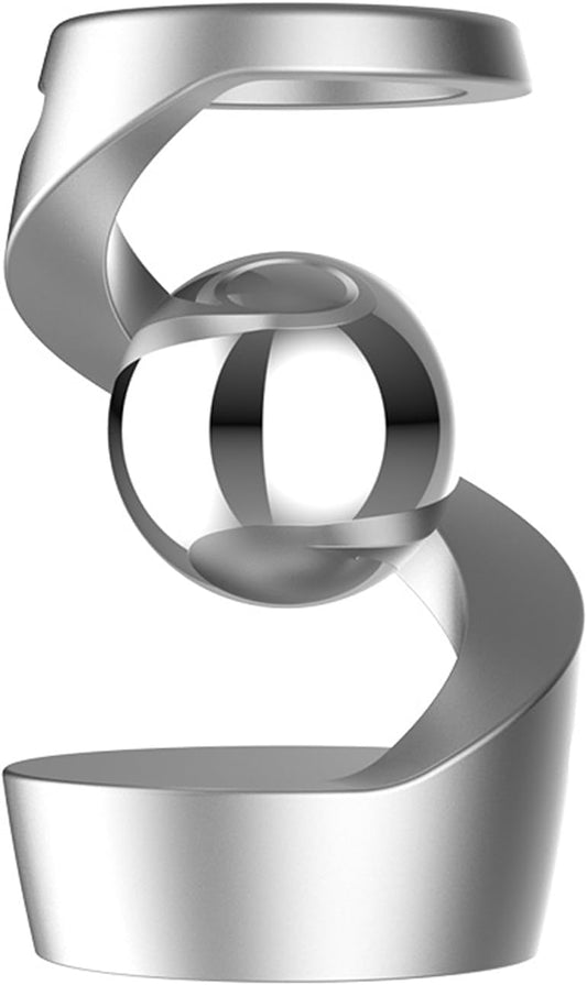 Fidget Toy Spinner, Kinetic Desk Toy, Metal ADHD Desk Toys for Office for Adults, Silent Balance Desk Fidget Toys for Party Favors, Birthday (Silver-Silver Ball)