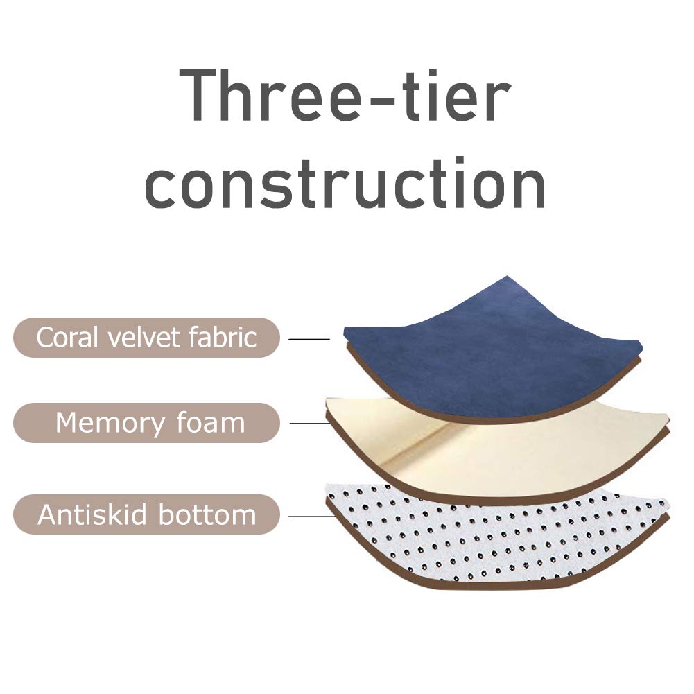 Loartee Coral Velvet Crawling Rug (6'8"x7'9", Dark Blue) for Toddler Children Play Area Rug Yoga Mat Exercise Pad