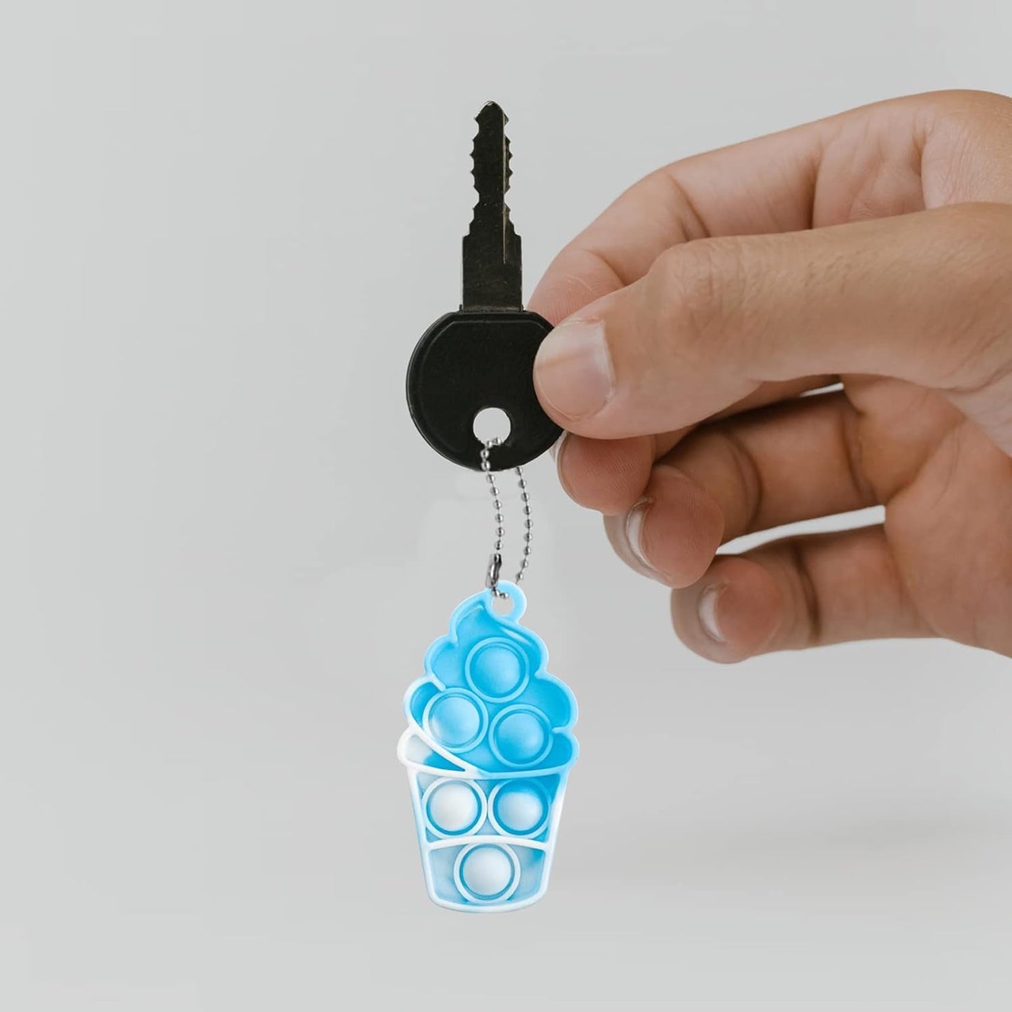 30pcs Ice Cream Mini Pop Keychain Fidget Toys, Mini Pop Bubble Fidget Toy,Silicone Mini Pop Toys Fidget Keychain Relieve Anxiety Stress Fidget Toy