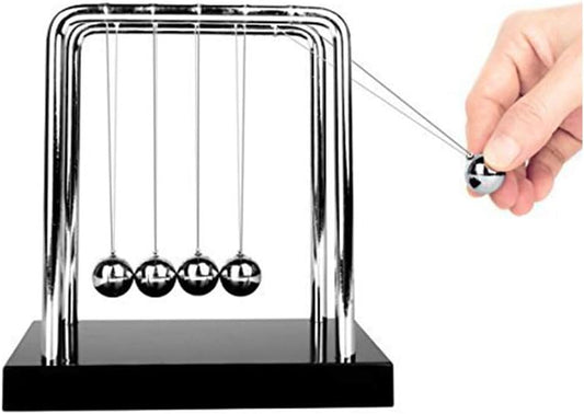 Newton's Cradle Balance Pendulum Ball Newton's Cradle Balance Balls Physics Science Decompression Pendulum Ornaments, Metal Pendulum Balls Made of Wooden Base & Steel Ball