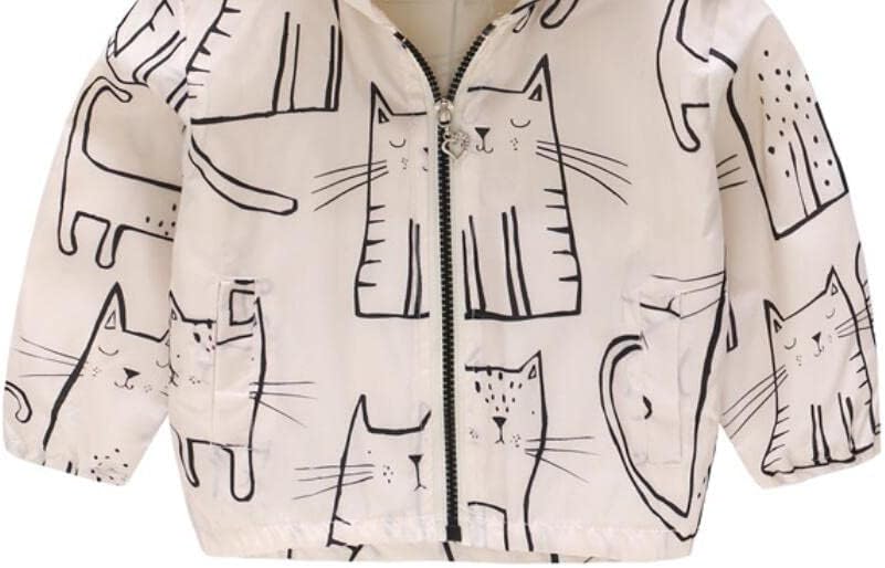 TUIJI Toddler Boys Girls Cartoon Print Zip Jacket Hooded Trench Lightweight Kids Coats Windbreaker Outdoor Cute Dust Coats
