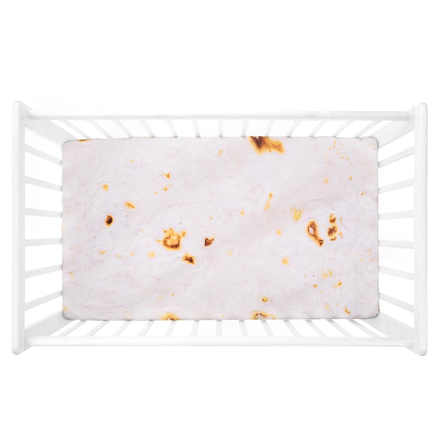 UOMNY Crib Sheet, Burritos Tortilla Crib Sheets Baby Sheet for Standard Crib and Toddler Mattresses Nursery Bedding Sheet Crib Mattress Sheets for Boys and Girls 1 Pack Toddler Sheet