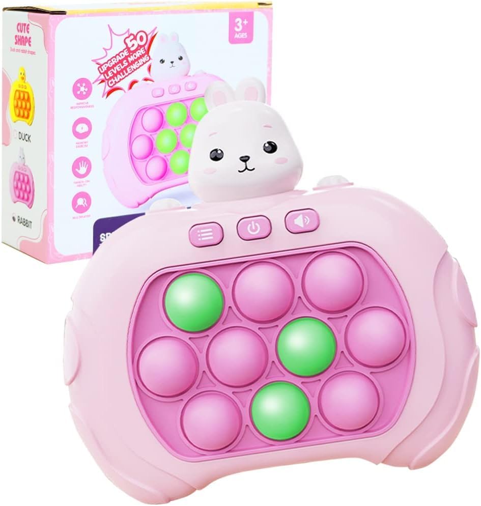 Creative Stress Relief Toys, Decompression Breakthrough Puzzle Pop Button Gopher Game Machine, Novelty Fidget Toys Party Favor Gifts for Kids Adults, Toy for 3+ Year Old (Rabbit)