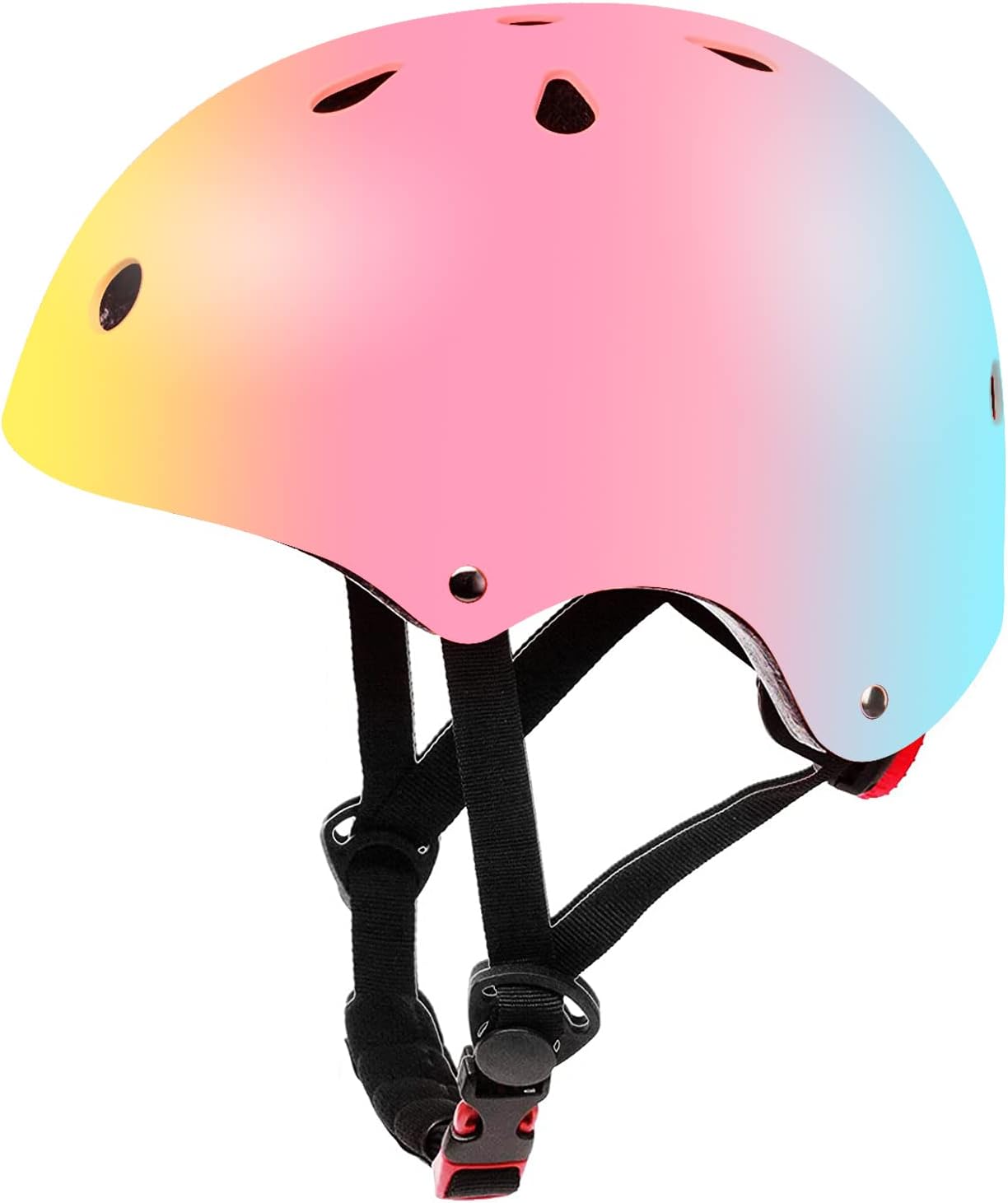 Color Gradient Adjustable Kids Bike Helmet Toddler Helmets for 3-5-8-14 Years Kids Girls Boys Youth Bicycle Helmet for Scooter Balance Bike Roller Skating Skateboard