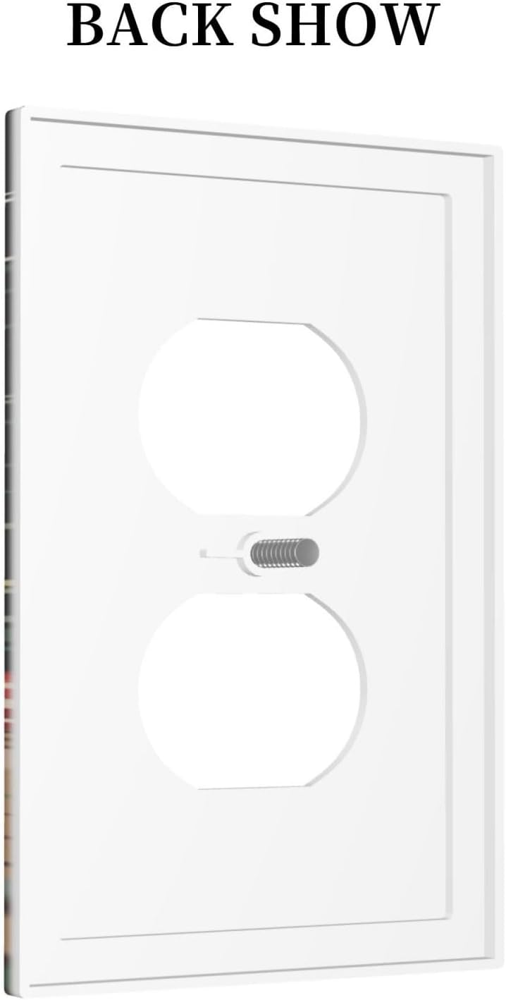 Moon Star Red Mushroom Forest Butterfly Green Plant Outlet Covers 1 Gang Duplex Light Switch Cover Decorative Switch Plates Electrical Receptacle Faceplate Wall Plate for Kids Room Home Decor