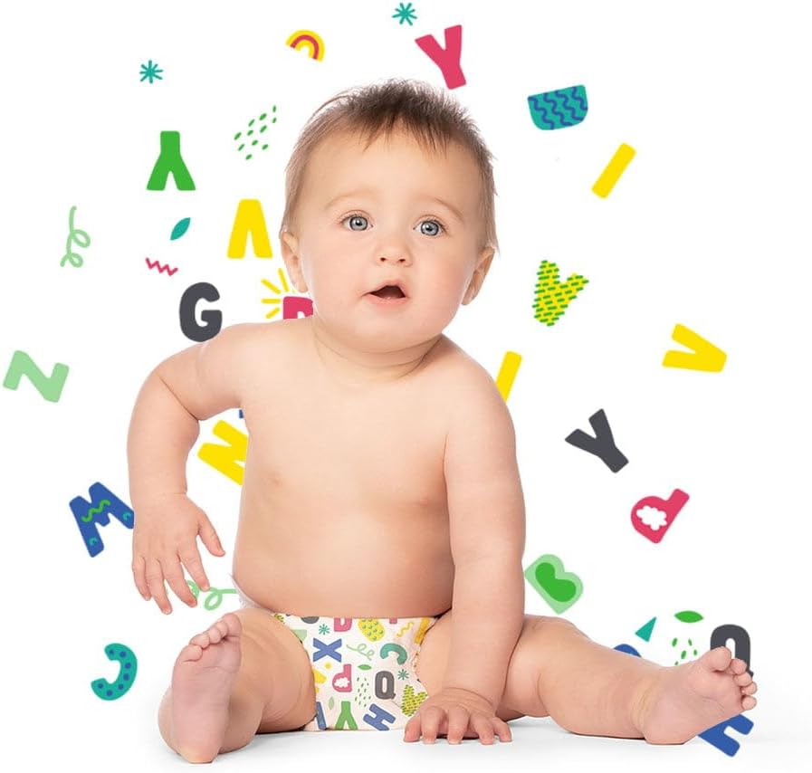 Hello Bello Diapers, Size 4 | Extra-Absorbent | Hypoallergenic | Alphabet Soup | 21 Count, Pack of 4