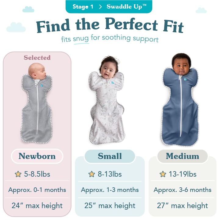 Love to Dream Swaddle UP, Baby Sleep Sack, Self-Soothing Swaddles for Newborns, Get Longer Sleep, Snug Fit Helps Calm Startle Reflex, New Born Essentials for Baby, 1.0 TOG, 5-8.5 lbs, Oatmeal