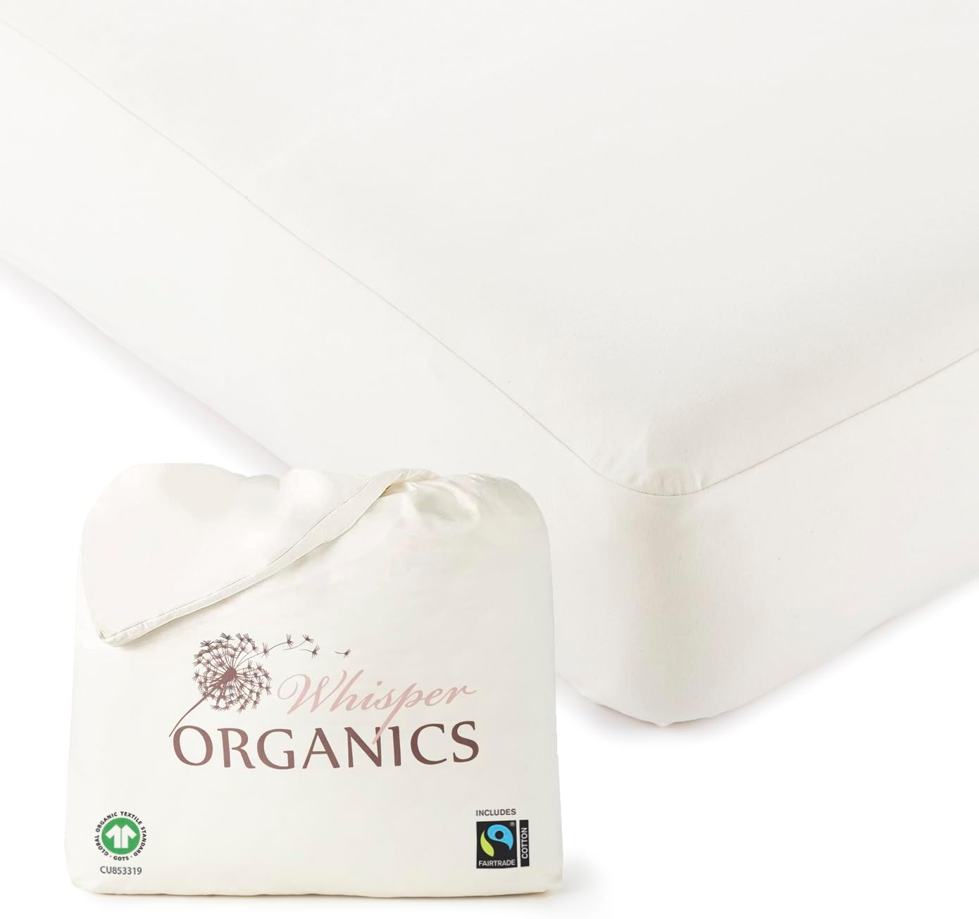 Organic Waterproof Mattress Protector Full Size - 100% Waterproof Mattress Pad with Quiet & Breathable Triple Layer Protection - Fairtrade & GOTS Certified Durable Machine Washable Design (Full)