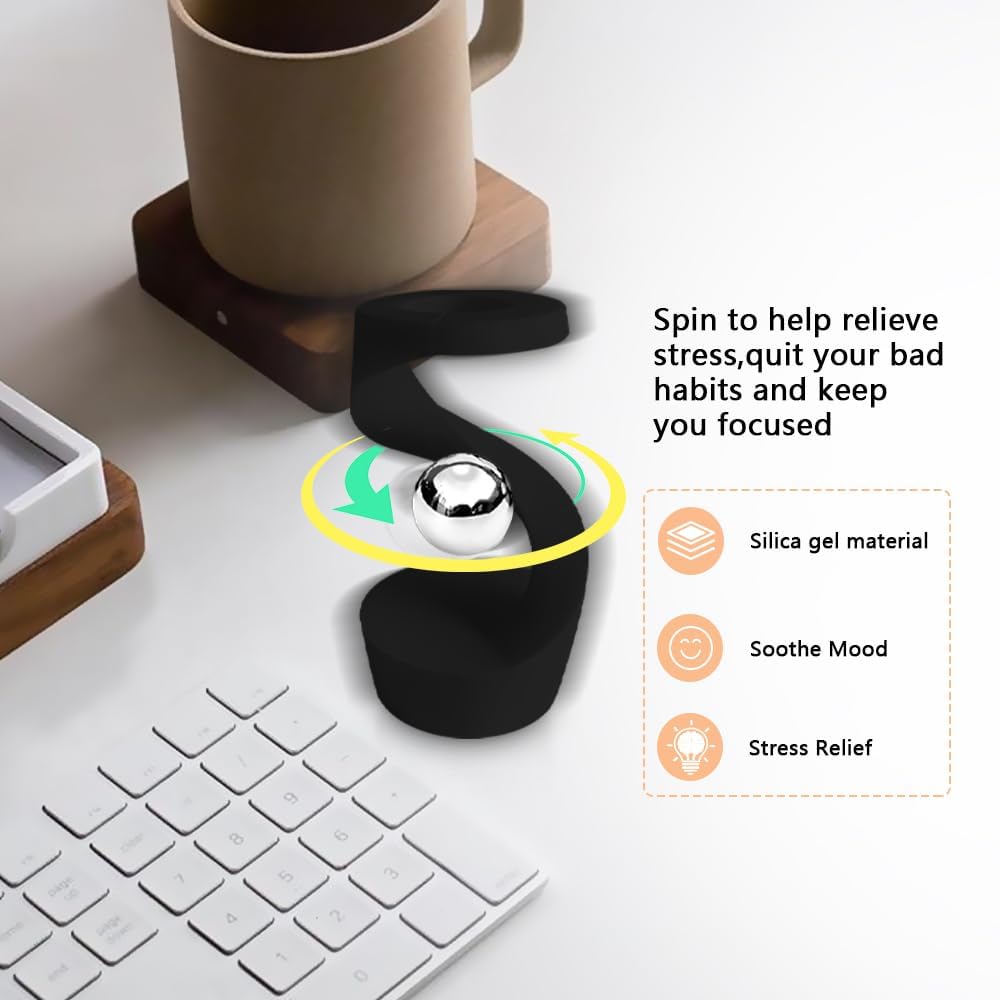 Office stress relief toys,Adult toys,Silicone spiral decompression toy,Boring&relaxing toys,Move the rotating bearing to rotate the toy,Help Relieve Stress,Anxiety,Tension,Promotes Focus (Light green)