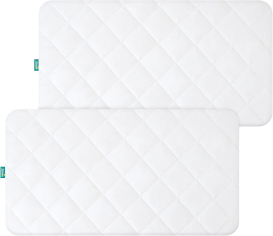 Waterproof Crib Mattress Protector 2 Pack Fitted Crib Sheets Cover Toddler Bed Mattress Pad Protector for Boys Girls, Skin-Friendly & 100% Absorbent Machine Wash