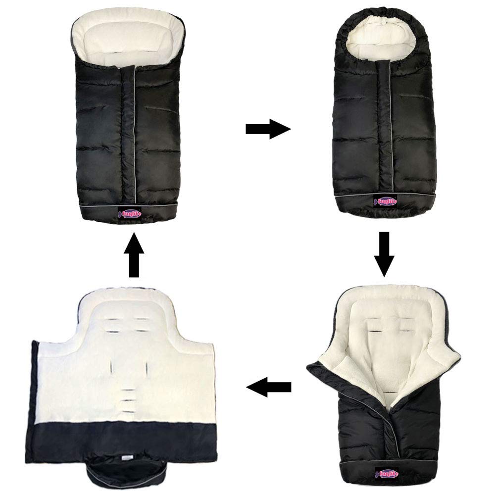 Go 3-Seasons Water Repellent Stroller Footmuff, Baby Cozy Toe Pushchair Sleeping Bag Toddler,Winter Outdoor Tour Stroller Bunting Bag