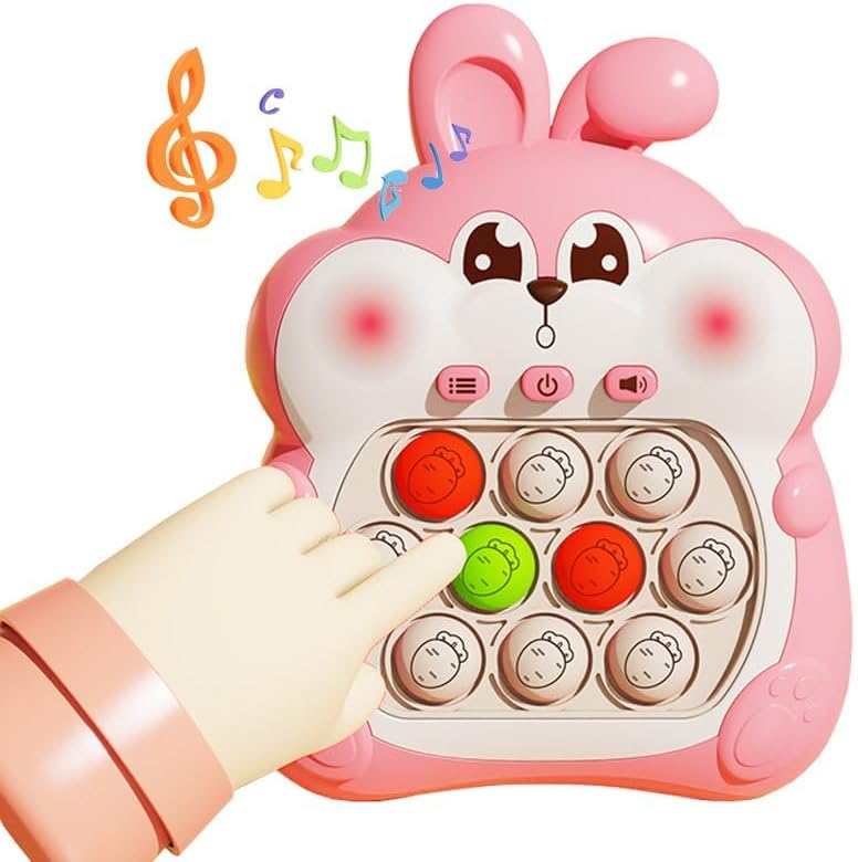 Fast Quick Push Bubble Pop Fidget Toy, Electronic Light Up Game Console, Cool Birthday Present for 6 7 8 9 10-12 Year Boys and Girls Pop Up Stress Relief Toy, Concentration Speed Puzzle Game for Kids