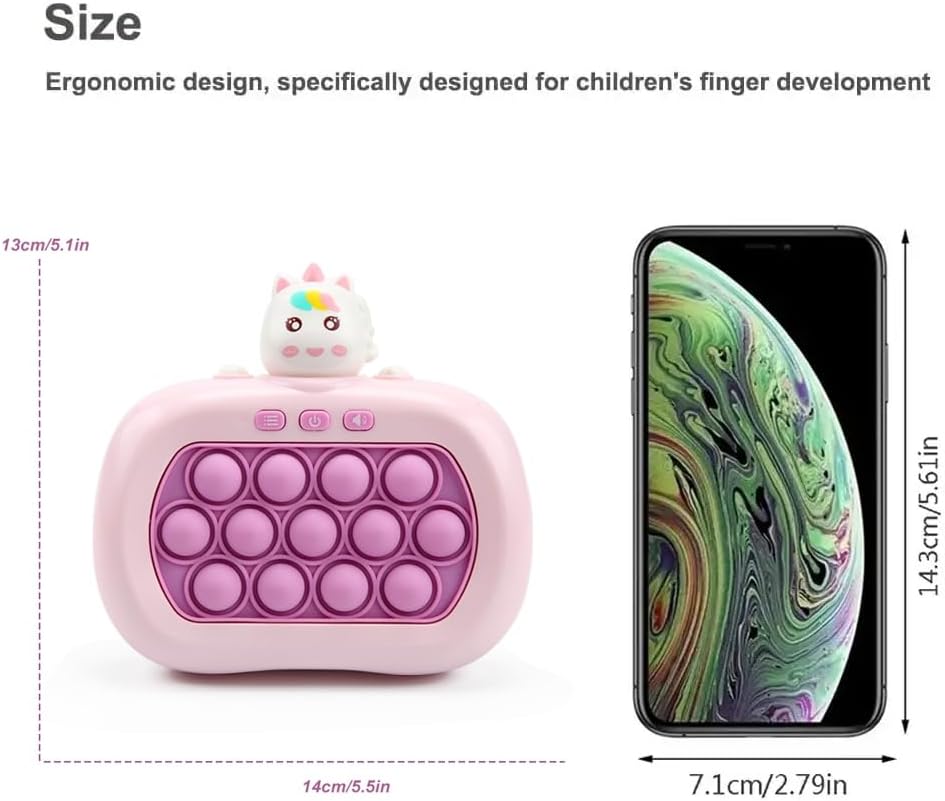 Fast Push Game | Light Up Fidget Toy | 2024 Upgraded Fast Push Game Pop Fidget Toys for Kids, Educational and Memory Growth | Speed Push Pop Game (Unicorn)