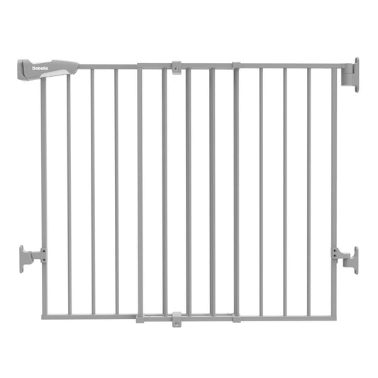 Babelio 34" Extra Tall Baby/Dog Gate with No Threshold Design Walk Thru Door, 26-43" Auto Close Safety Gate for Babies, Elders and Pets, Fits Doorways, Stairs, and Entryways, Grey