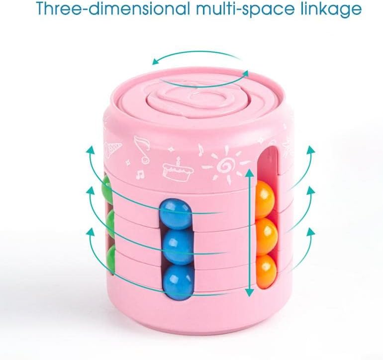 Magic Cube and Fidget Spinner, Rotating Fidget Cube Toy Set, Idea ADHD Fidget Toys, Adult Fidget Spinner for Anxiety Relief Therapy, Fidget Pack Great Gift for Adults Teens Boys Kids (Blue)