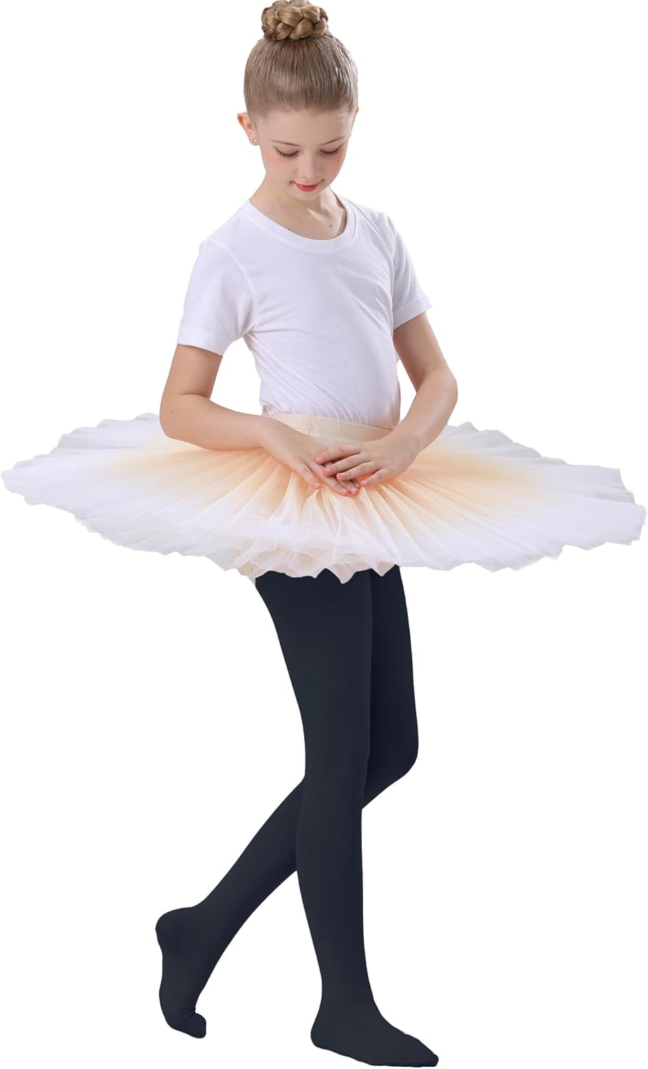 Citystl Ballet Tights for Girls - 3 Pairs, Multiple Colors, Cotton School Dress Tights