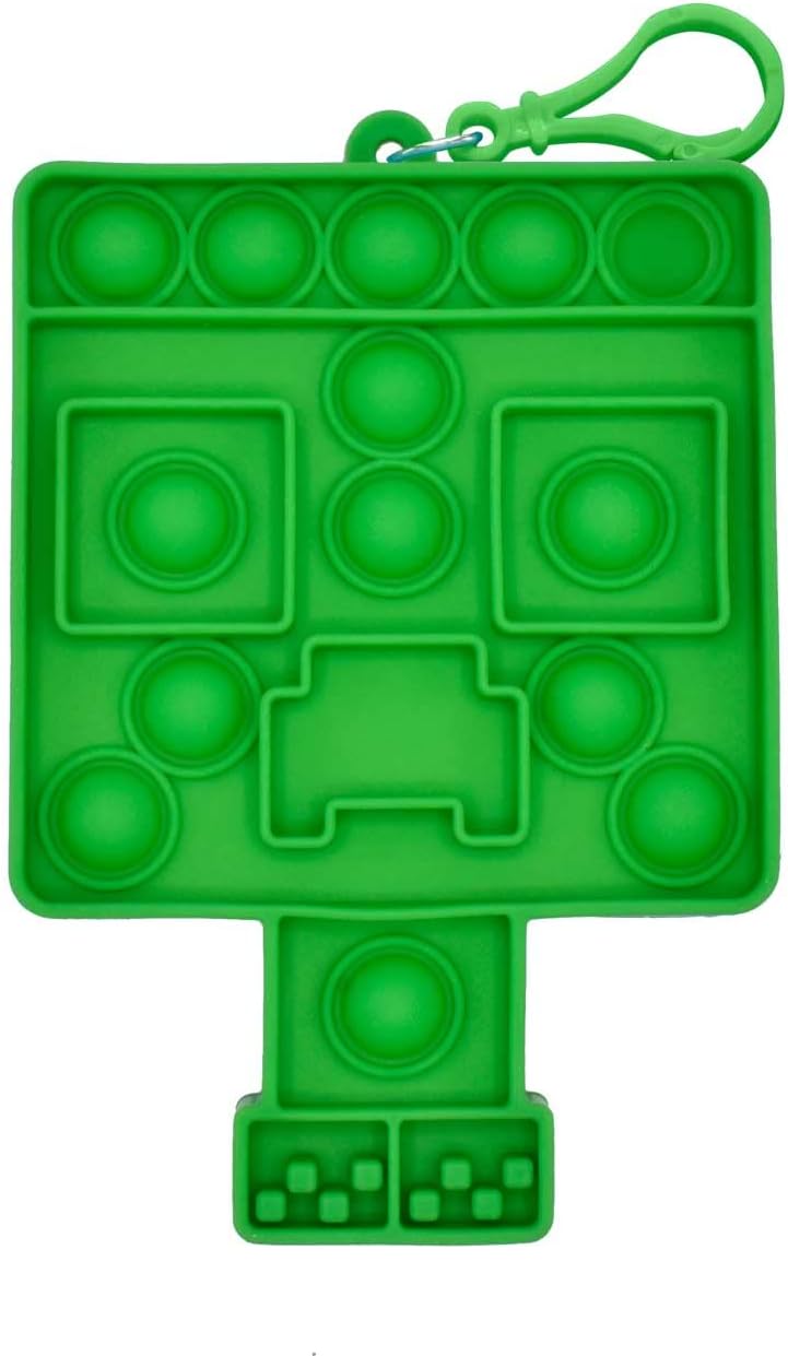 Minecraft Mini Bubblerz Fidget Bubble Popper Backpack Hanger (Creeper, Cow, Steve, Alex)