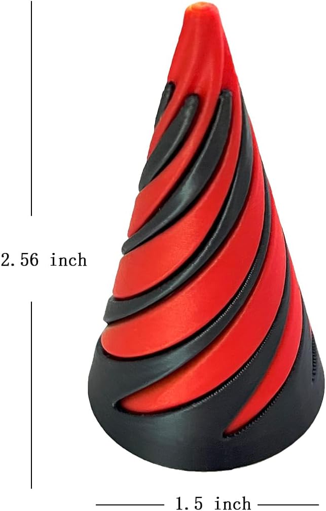 Spiral Cone Fidget Toy, 3D Printed Spiral Cone Toy, Impossible Cone Toys, Pass Through Pyramid Fidget Toy, Mini Vortex Thread Illusion, Spiral Decompression Push Toys (Cone)