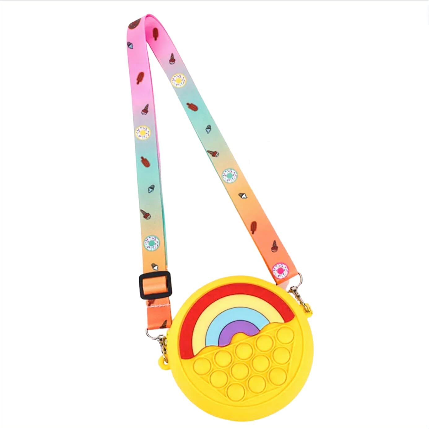 Small POP Purse, POP Purse for Girl and Women POP Bag with POP Toy, Shoulder Bag Fidget Toys POP Fidget Backpack Toy for ADHD Anxiety Kids Silicone Bag POP for Girls - YS-25-329- (5)