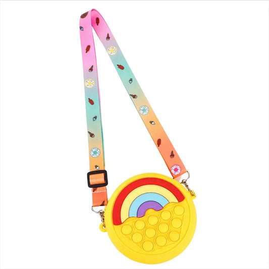 Small POP Purse, POP Purse for Girl and Women POP Bag with POP Toy, Shoulder Bag Fidget Toys POP Fidget Backpack Toy for ADHD Anxiety Kids Silicone Bag POP for Girls - YS-25-329- (5)