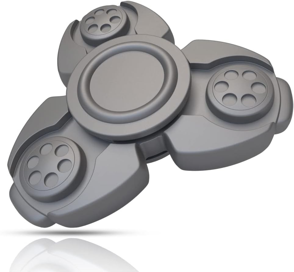 Solid Metal Fidget Spinner Sensory Novelty Hand Finger Spinning Toy Stocking Stuffers Ideas ADD ADHD Stress Relief and Anxiety Relieves Reducer for Kids and Adults. (Grey)