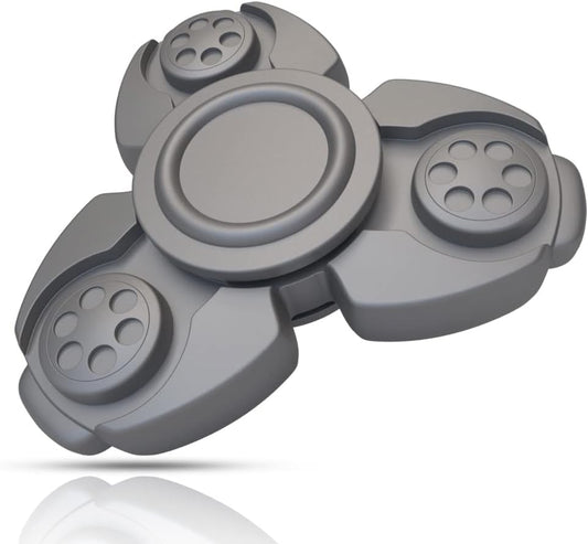 Solid Metal Fidget Spinner Sensory Novelty Hand Finger Spinning Toy Stocking Stuffers Ideas ADD ADHD Stress Relief and Anxiety Relieves Reducer for Kids and Adults. (Grey)