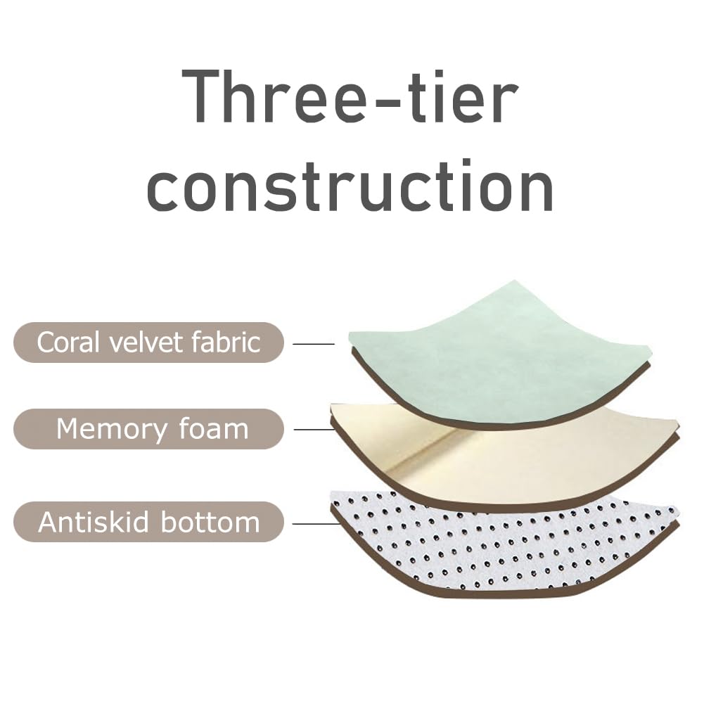 Loartee Coral Velvet Crawling Rug (6'7"x6'7", Light Green) for Toddler Children Play Area Rug Yoga Mat Exercise Pad