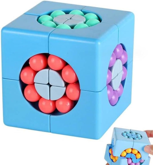 YUDANSI Magic Bean Puzzle Toy, Rotating Cube Magic Bean Educational Puzzle, Magic Ball Brain Teaser STEM Game, Prize or Gift for Kids Boy Girl Age 3+, Teens and Adult for Birthday New Year