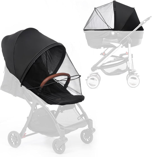 2-in-1 Stroller Sun Shade and Mosquito Net Cover - Universal Breathable Baby Cover With Two-Way Zipper for Extender