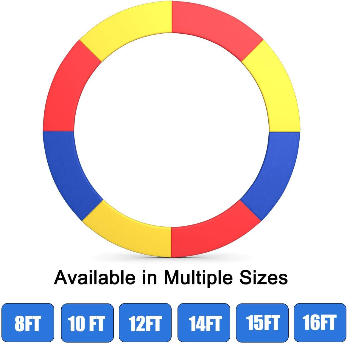 Giantex Trampoline Pad, 8ft 10ft 12ft 14ft 15ft 16ft Trampoline Replacement Safety Pad, No Holes for Pole, Waterproof Trampoline Accessories Spring Cover