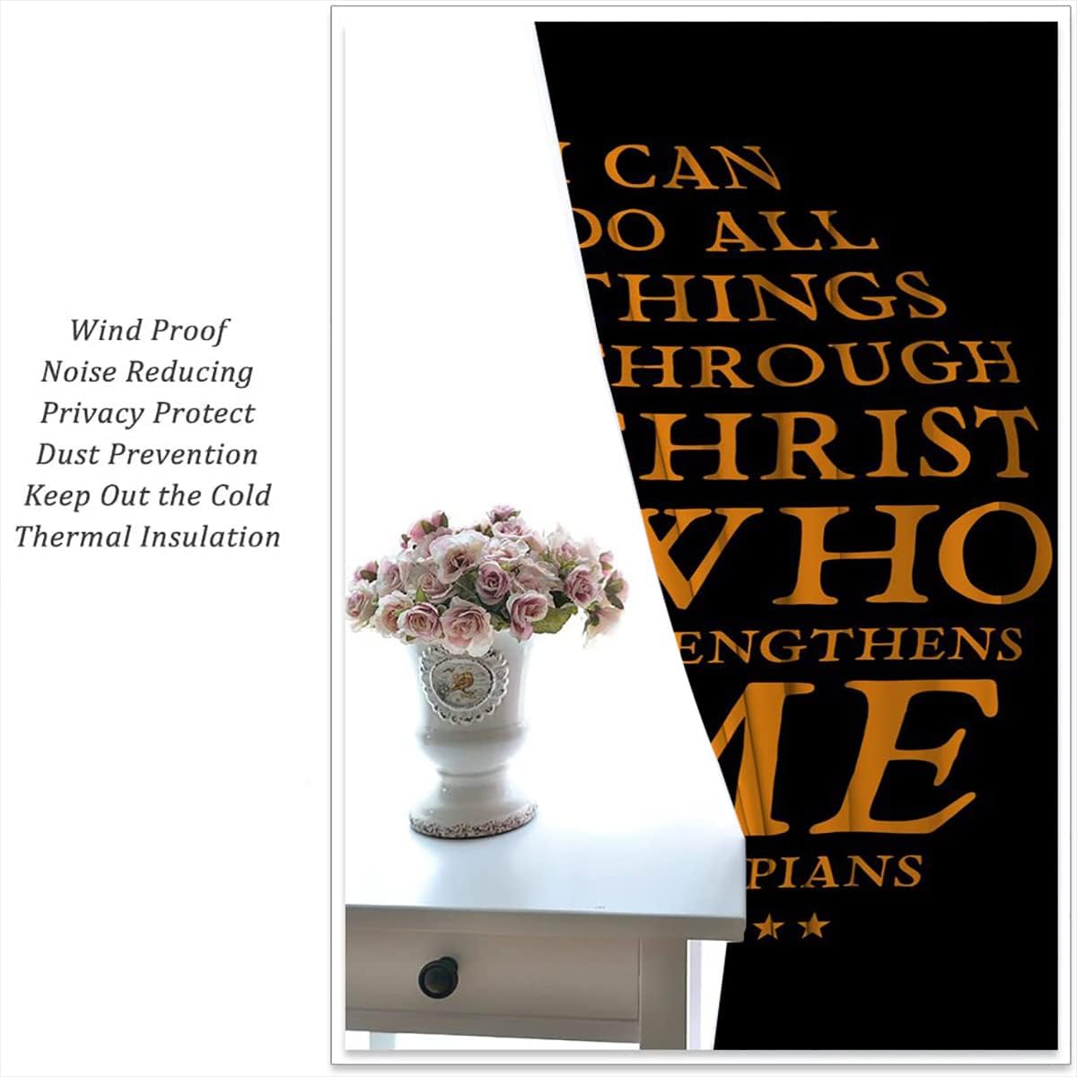 Basketball Blackout Curtains for Boy Girl Room Darkening Decor,Sport Theme and Motto Dark Background Bedroom Living Room Home Rod Pocket Thermal Insulated Window Curtain/Drapes Panel,42x45 Inch…