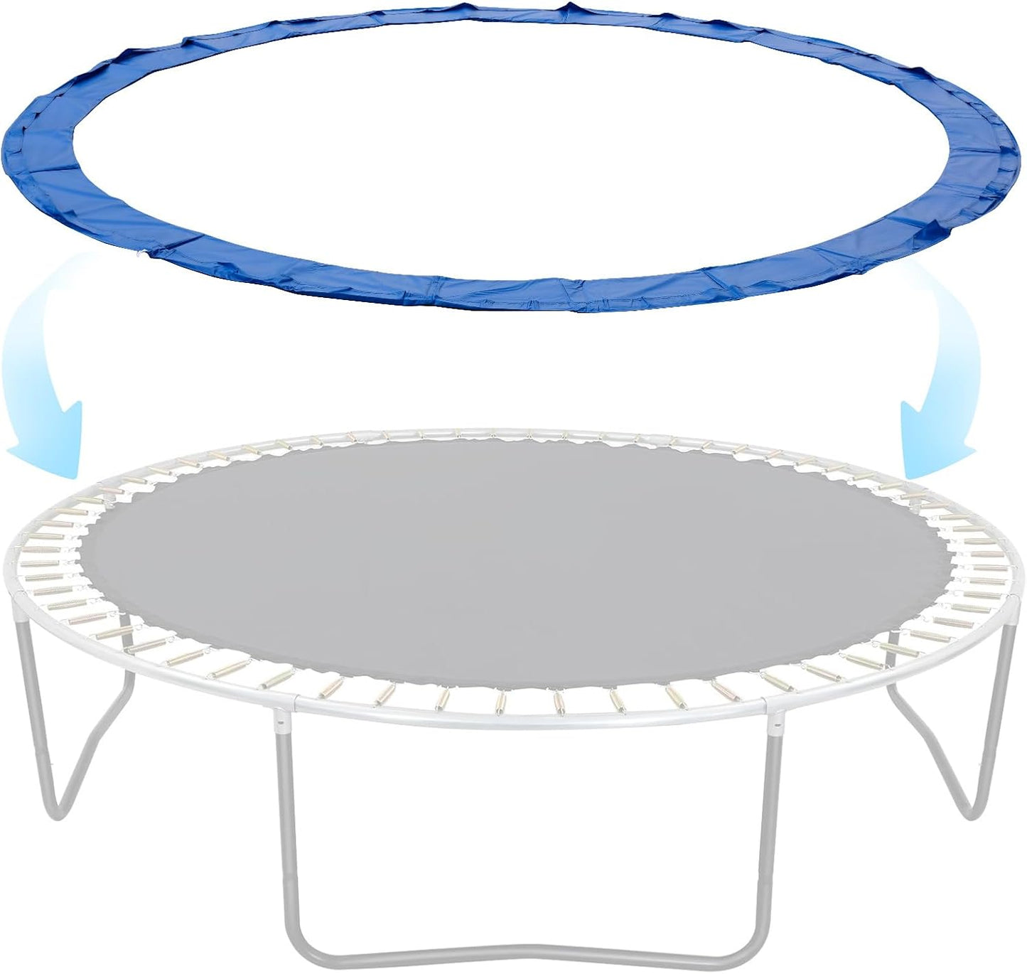 Trampoline Safety Pad 12FT 14FT Replacement Pad Safety Spring Cover, Waterproof Accessory, Round, Blue (Mat Only)