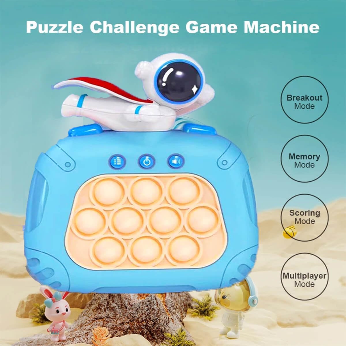 Quick Push Game Console,Pop Fidget Toys ,A Toy Game Machine That Exercises Reaction Ability and Improves Concentration | Gift Idea for Kids & Teens Boys & Girls (Astronaut)