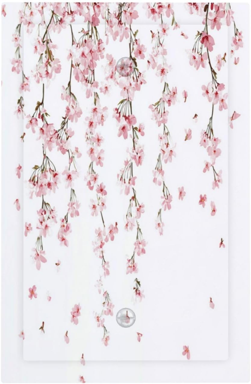 Light Switch Cover Plate Sakura Plant Floral Pink Flowers 1 Gang No Device Blank Electrical Wall Plates Faceplate Decorative Switch Plate For Bed Room Living Room Decor