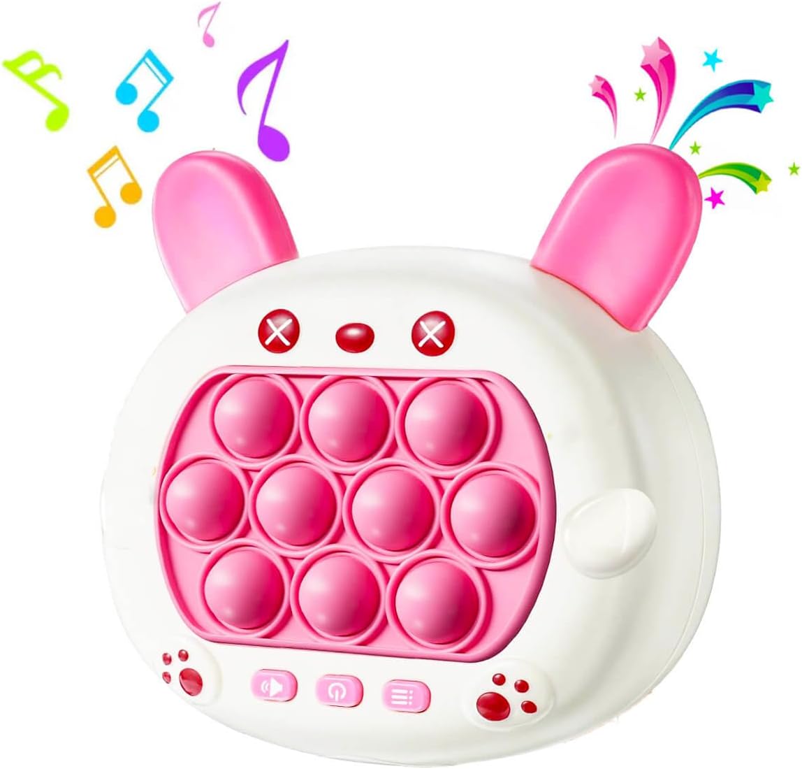 Quick Push Game Console,Pop Fidget Toys ,A Toy Game Machine That Exercises Reaction Ability and Improves Concentration | Gift Idea for Kids & Teens Boys & Girls(Pink Rabbit)