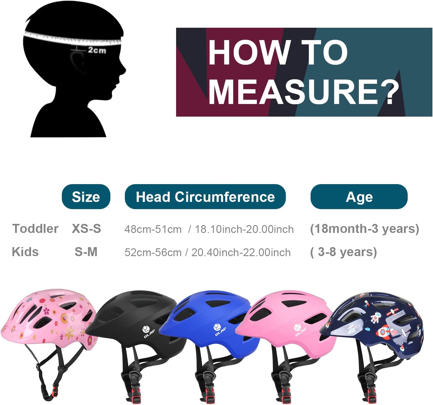 GLAF Baby Bike Helmet Toddler Helmets for 1 Year Old and up Infant Girls Boys Multi Sport Adjustable for Scooter Bicycle Kids Youth Child Skateboard Safety Cycling