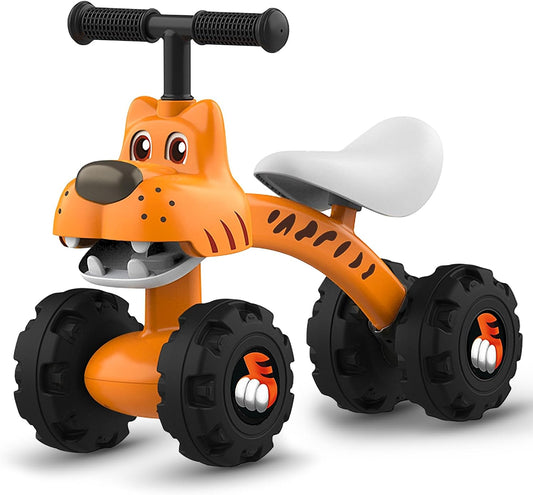 YGJT Baby Balance Bike for 1 Year Old Boy and Girl, Indoor Outdoor Non-Pedal Baby Walker Toys for 10-36 Months Toddlers, Silent Wheels, 1st Birthday Gift, Kids First Bike Tiger