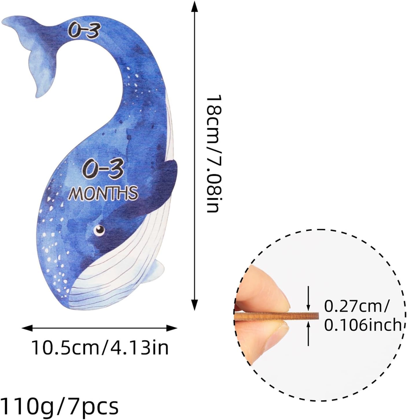 Baby Closet Dividers, Hanging Wooden Double-Sided Nursery Decor Closet Dividers for Baby Clothes, Baby Clothes Dividers for Newborn to 24 Months