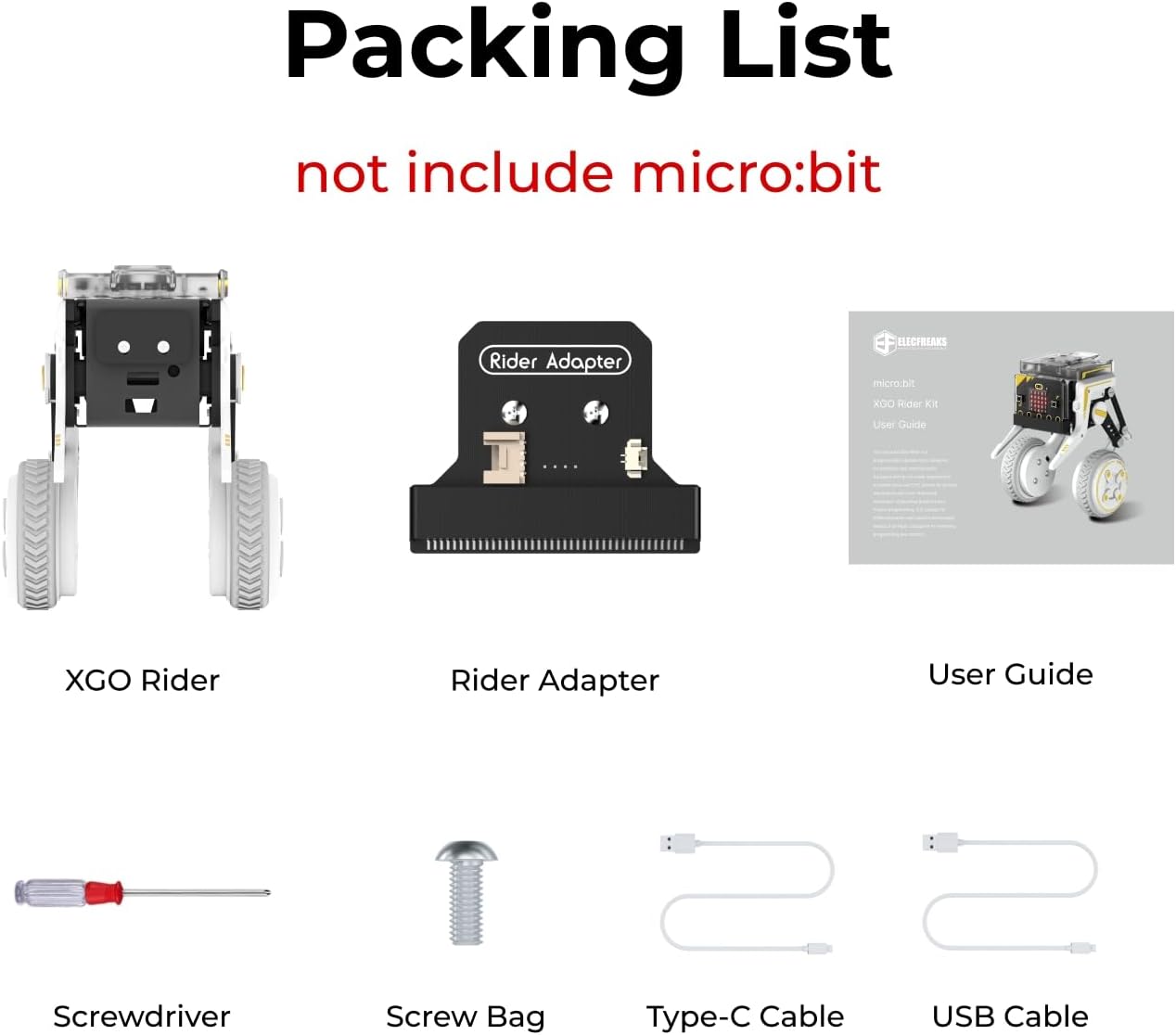 ELECFREAKS Micro:bit XGO Rider Kit Makecode Programing Two-Wheeled Robot,Self-Balancing Car Bionic Built-in IMU and Brushless Motor All-Metal Servo,Opens Underlying Python Protocol(Without microbit)