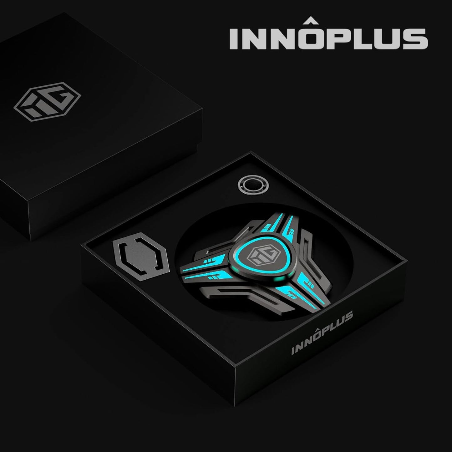 INNOPLUS Fidget Spinner, Fidget Spinners for Adults and Kids, Metal Fidget Spinner, Light Up Fidget Spinner, Adult Fidget Toys, Stress Anxiety ADHD Relief Figets Toy, Absorb Light Then Release in Dark