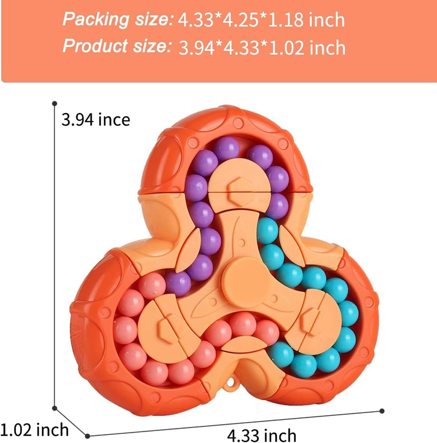 YUDANSI Magic Bean Puzzle Toy, Rotating Magic Bean Fidget Toys 2-in-1, Magic Ball Brain Teaser STEM Game, Gift for Kids Boys Girls Age 3+, 5-7, 8-12, Teen, Adult for Holiday Birthday Graduation Gifts