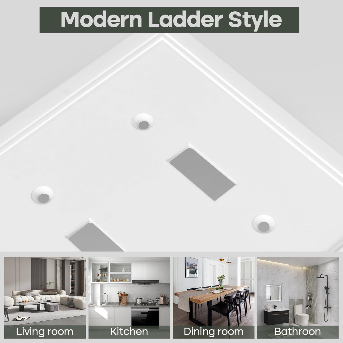 Double Toggle Light Switch Cover Plate White Classic Decorative Light Switch Plates Cover 2 Gang Wall Plate Switch Cover, 2 Pack