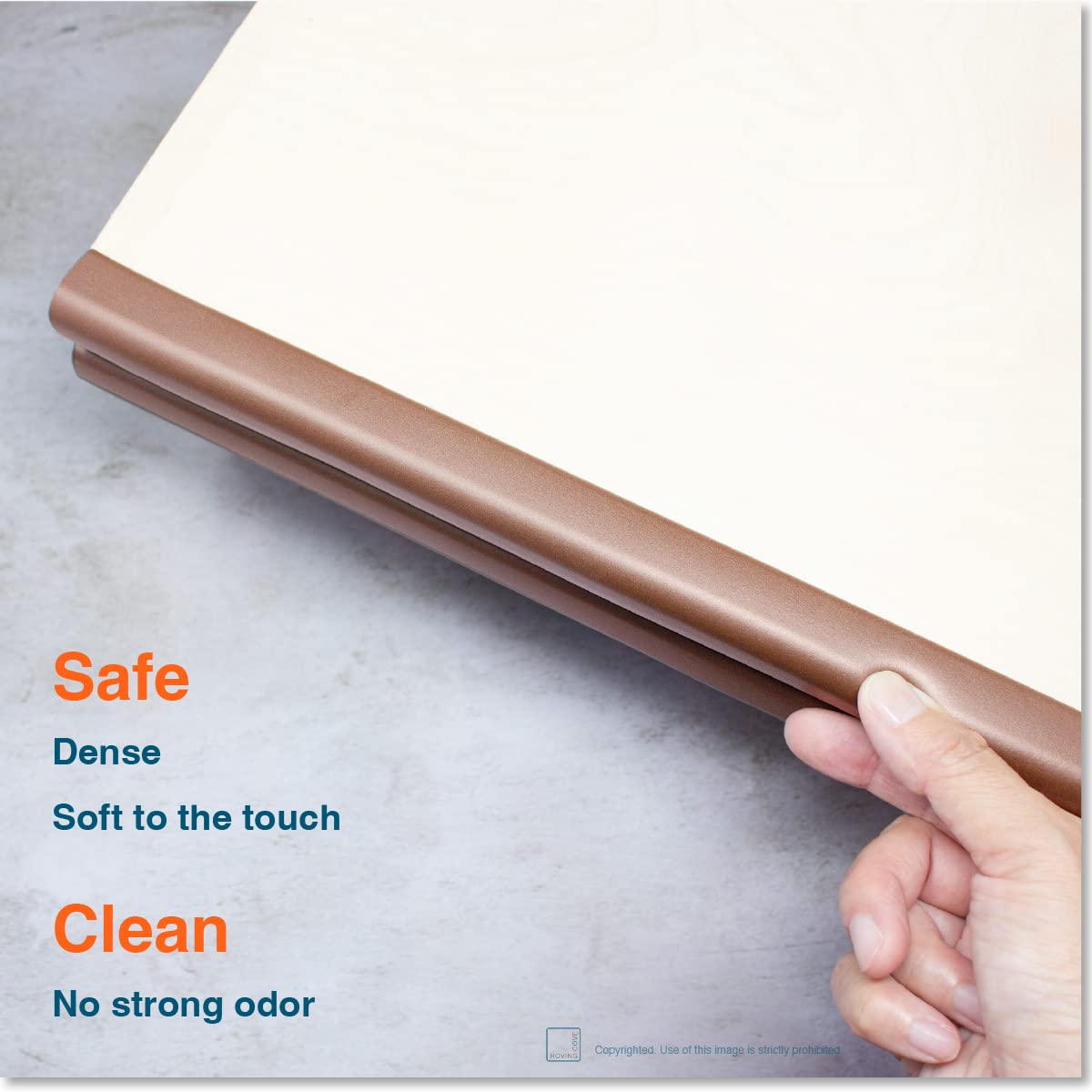 Roving Cove Slim-Fit Edge Protector for Baby Proofing (9ft Small Edge Only), Soft Rubber Foam, Furniture Edge Bumper Guard, Desk Edge Cushion, 3M Adhesive, Coffee Brown