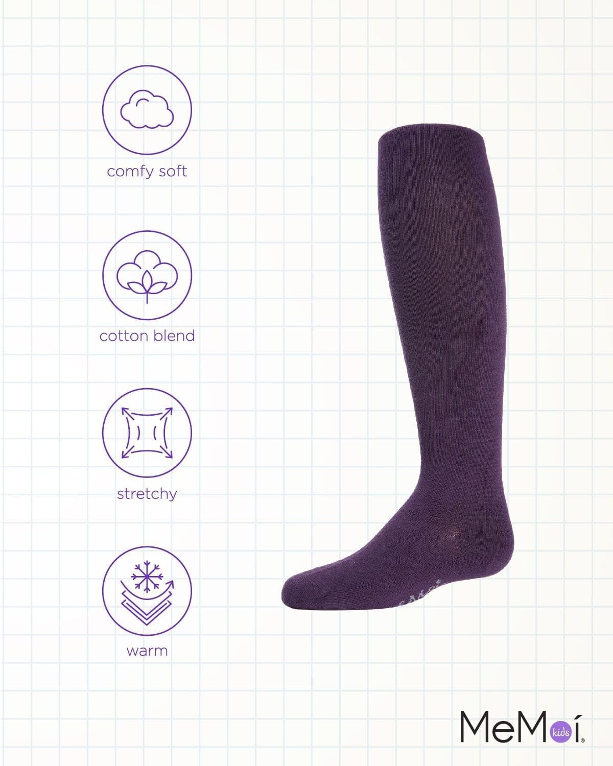 MeMoi Soft Pima Cotton Tights for Girls, Soft and Lightweight Opaque Tights for girls - Sizes 8 to 16