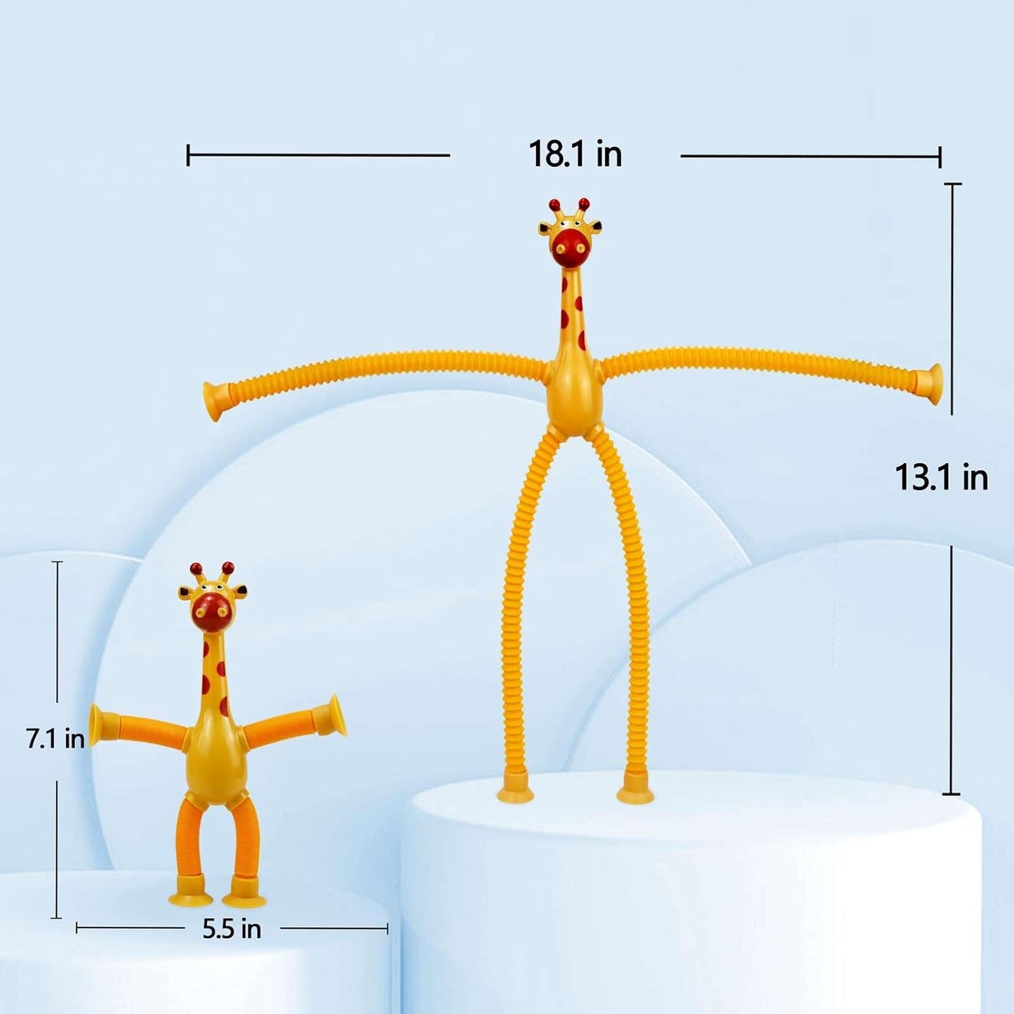 4 Pack Telescopic Suction Cup Giraffe Toy, Pop Tubes Baby Fidget Toys, Fine Motor Skills and Creative Learning, Autism Sensory Toys for Kids Toddler Age 3 4 5 6 Year Old, Boy Girl Gift